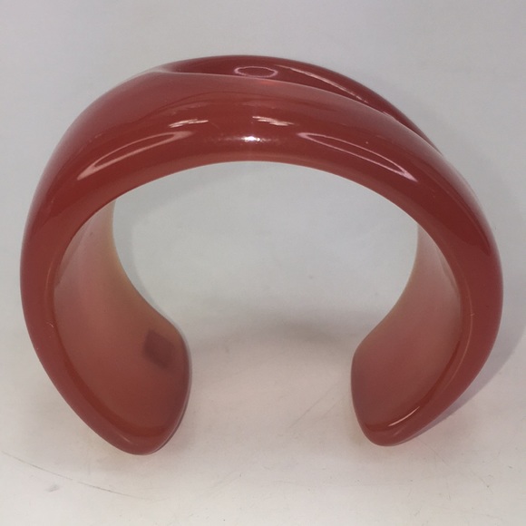 Colette Malouf Resin Cuff clear orange cut out - Picture 5 of 6